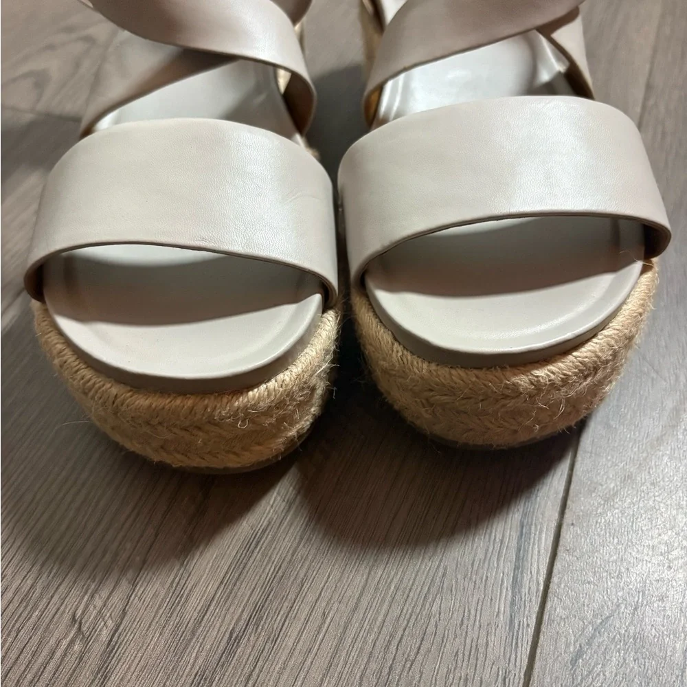 Franco Sarto Grey Strappy Platform Espadrilles‎ Sandals Classic
